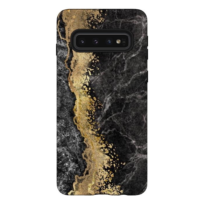 Galaxy S10 StrongFit Abstract background creative marble texture and gold leaf by ArtsCase