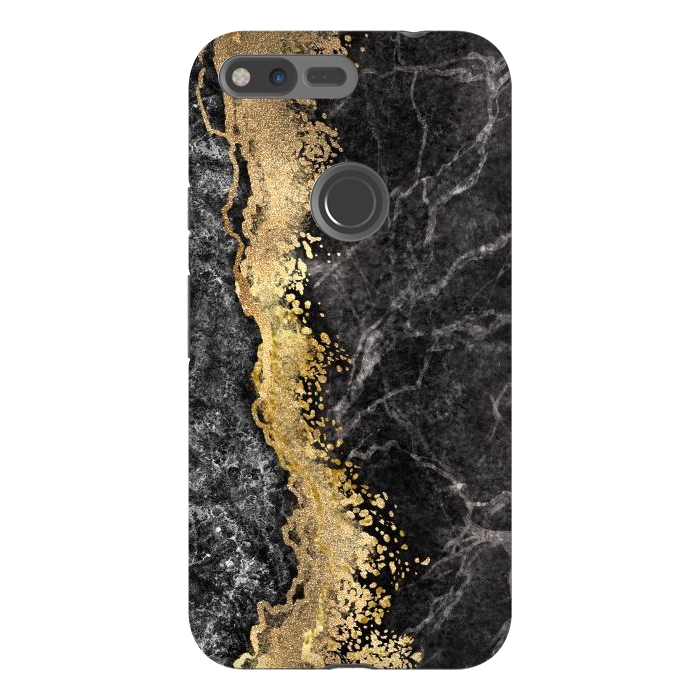 Pixel XL StrongFit Abstract background creative marble texture and gold leaf by ArtsCase
