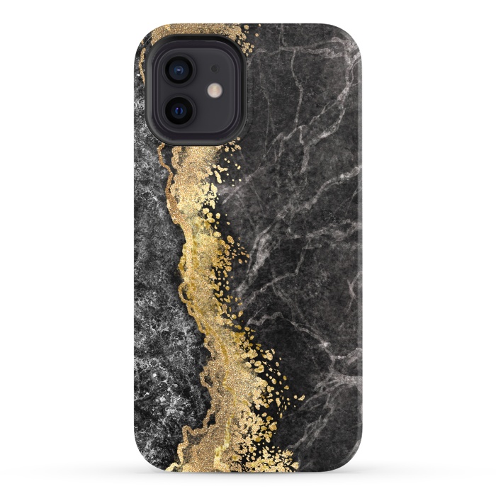iPhone 12 StrongFit Abstract background creative marble texture and gold leaf by ArtsCase