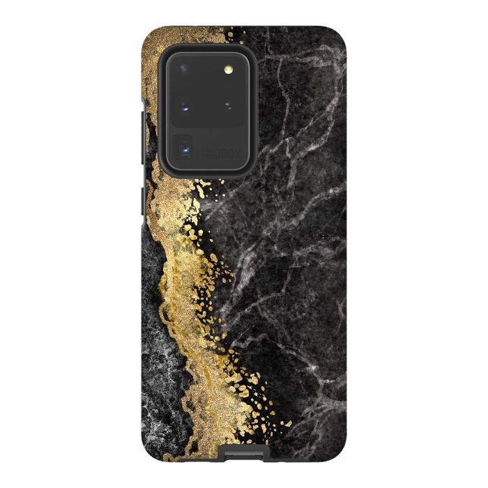 Galaxy S20 Ultra StrongFit Abstract background creative marble texture and gold leaf by ArtsCase