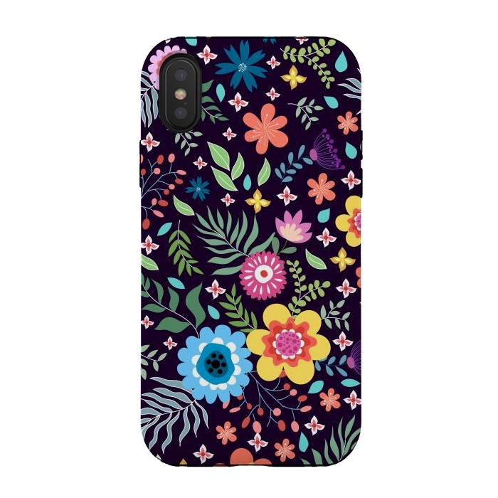 iPhone Xs / X StrongFit Colourful Flowers by ArtsCase