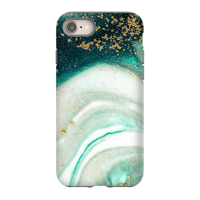 iPhone SE StrongFit Green Marble Swirls and Agate Ripples by ArtsCase