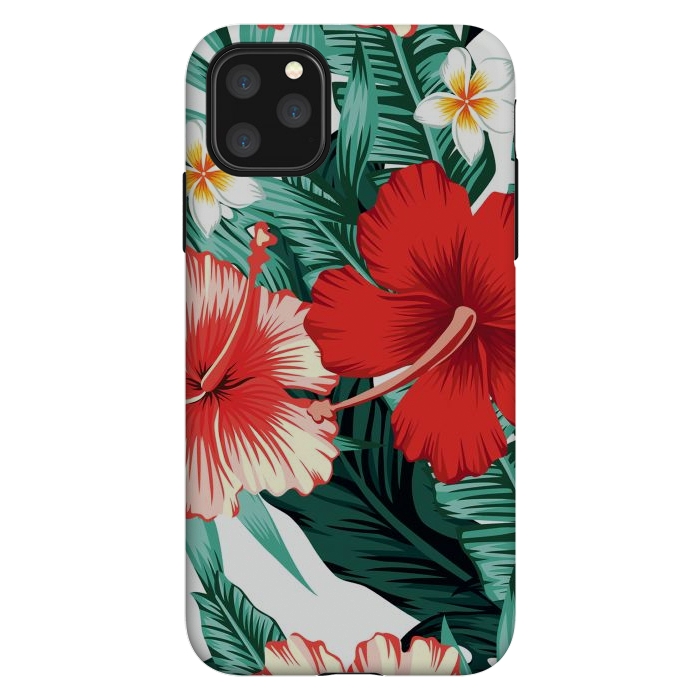 iPhone 11 Pro Max StrongFit Exotic Green Tropical Palm fern Leaves by ArtsCase