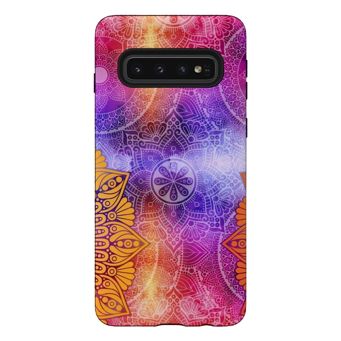 Galaxy S10 StrongFit Mandala Pattern with bright Colors by ArtsCase