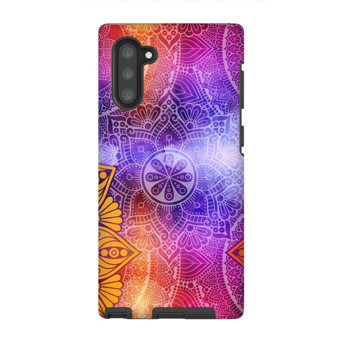 Galaxy Note 10 StrongFit Mandala Pattern with bright Colors by ArtsCase