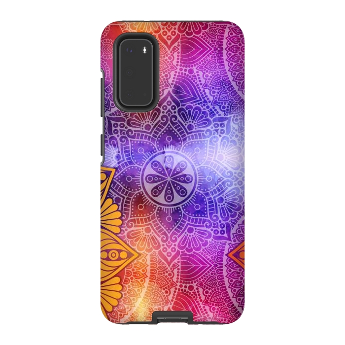 Galaxy S20 StrongFit Mandala Pattern with bright Colors by ArtsCase