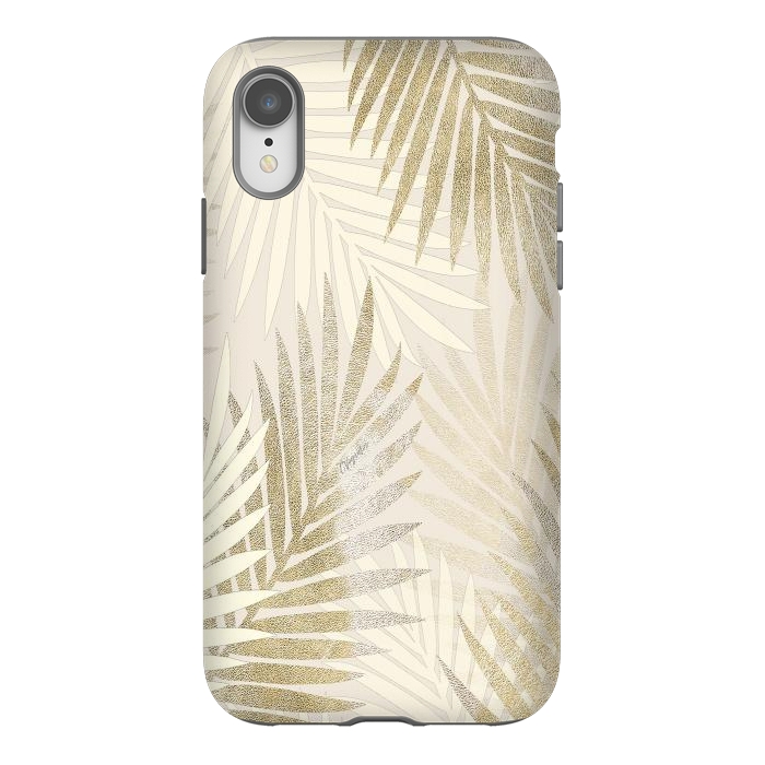 iPhone Xr StrongFit Relaxing Palms-Gold by ''CVogiatzi.