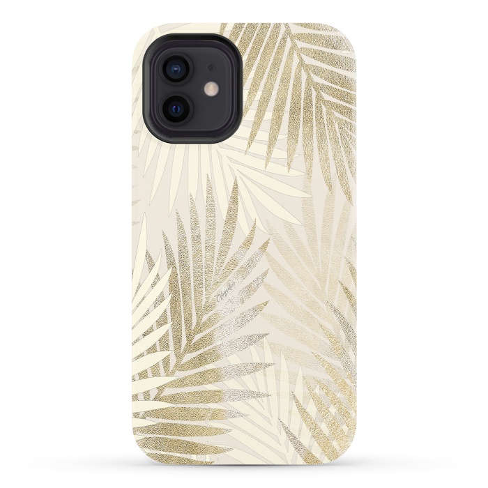 iPhone 12 StrongFit Relaxing Palms-Gold by ''CVogiatzi.