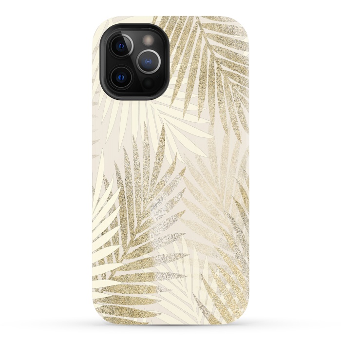iPhone 12 Pro Max StrongFit Relaxing Palms-Gold by ''CVogiatzi.