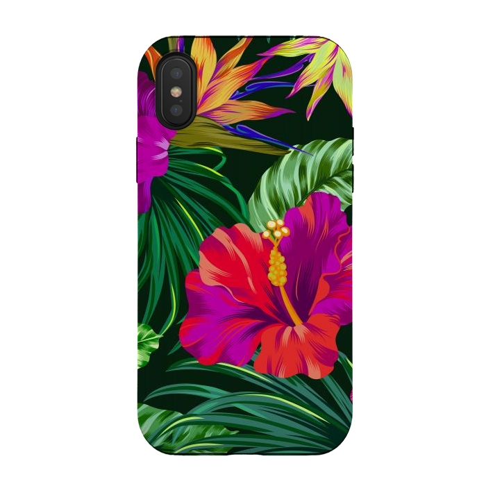 iPhone Xs / X StrongFit Cute Tropical Floral Pattern XVI by ArtsCase