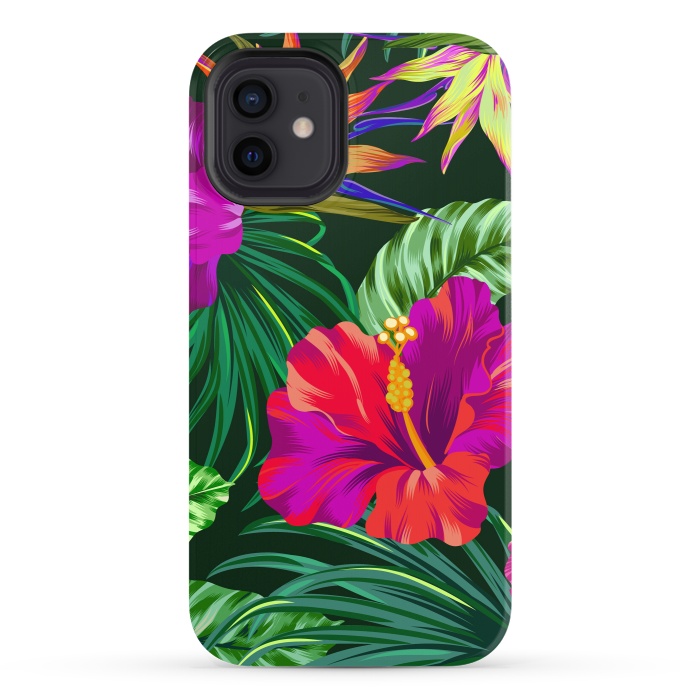 iPhone 12 StrongFit Cute Tropical Floral Pattern XVI by ArtsCase