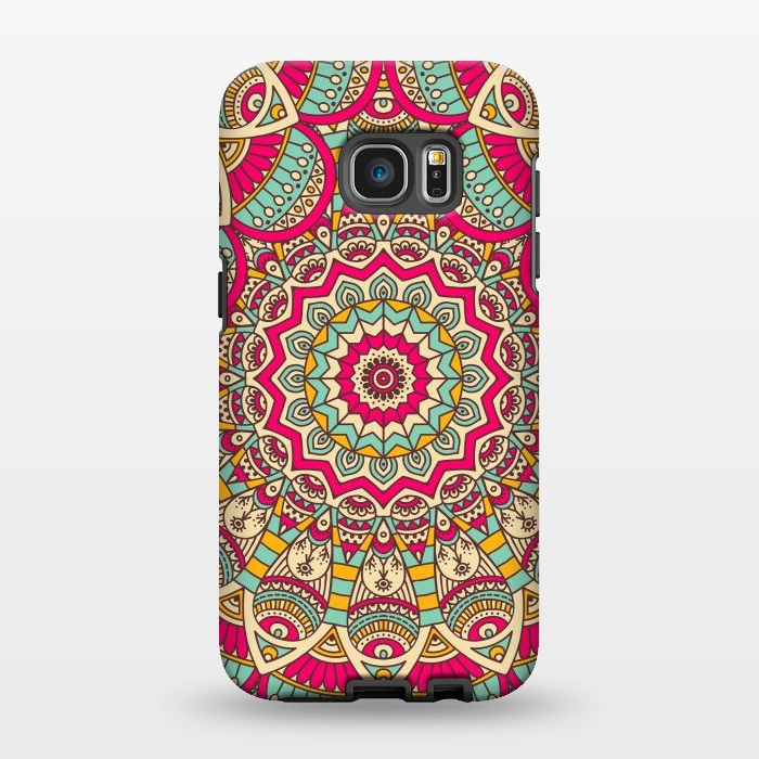 Galaxy S7 EDGE StrongFit Ethnic floral seamless and Madala pattern by ArtsCase