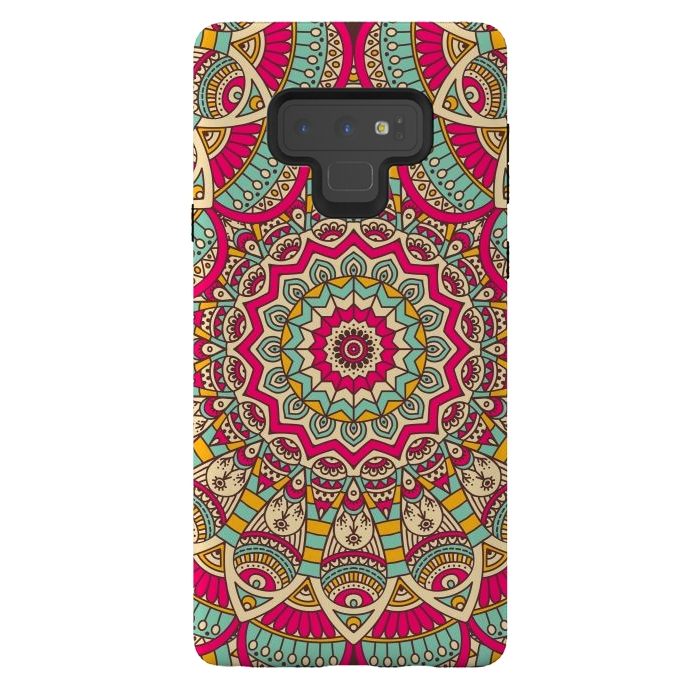 Galaxy Note 9 StrongFit Ethnic floral seamless and Madala pattern by ArtsCase