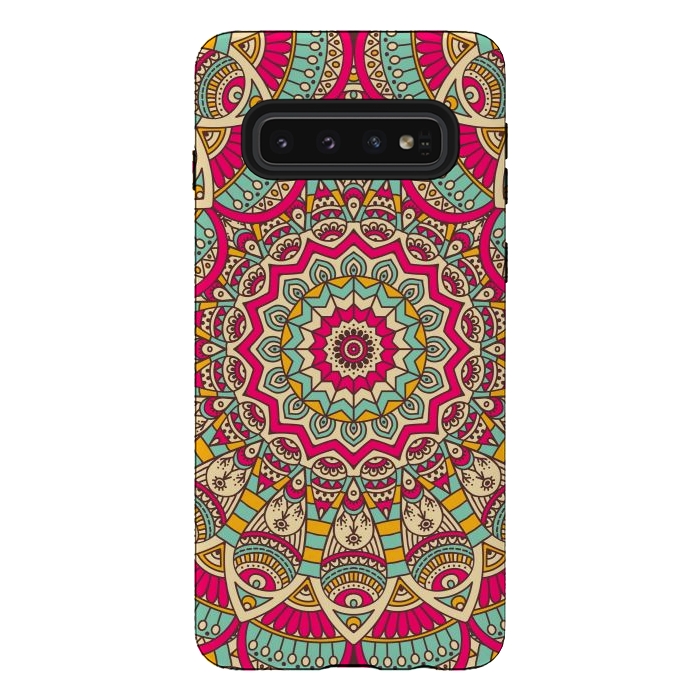 Galaxy S10 StrongFit Ethnic floral seamless and Madala pattern by ArtsCase