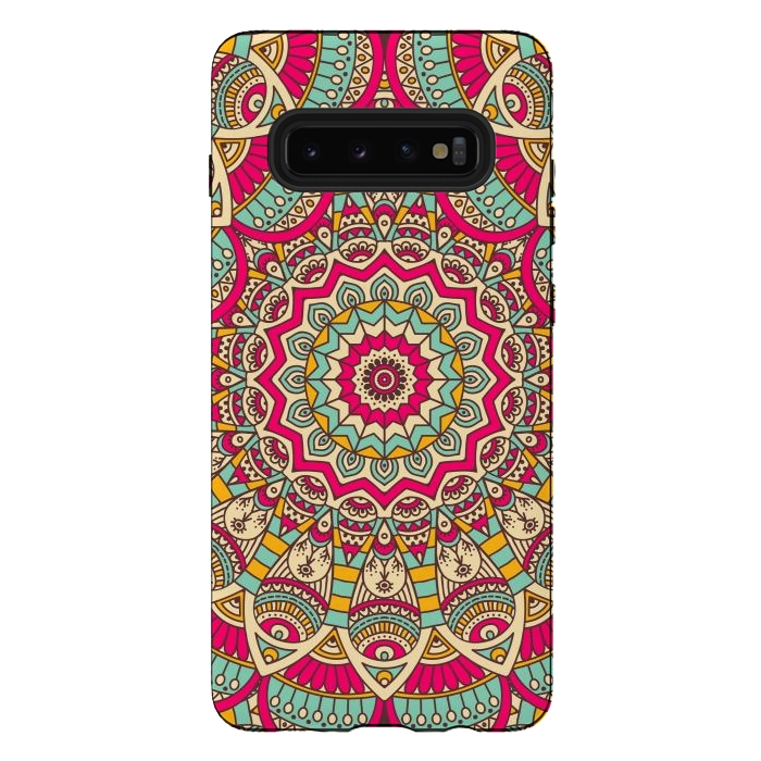 Galaxy S10 plus StrongFit Ethnic floral seamless and Madala pattern by ArtsCase