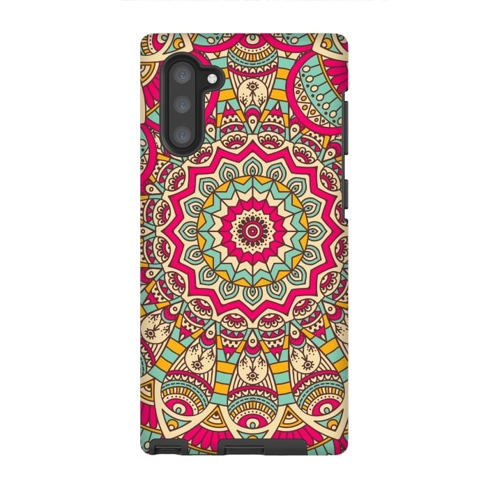 Galaxy Note 10 StrongFit Ethnic floral seamless and Madala pattern by ArtsCase