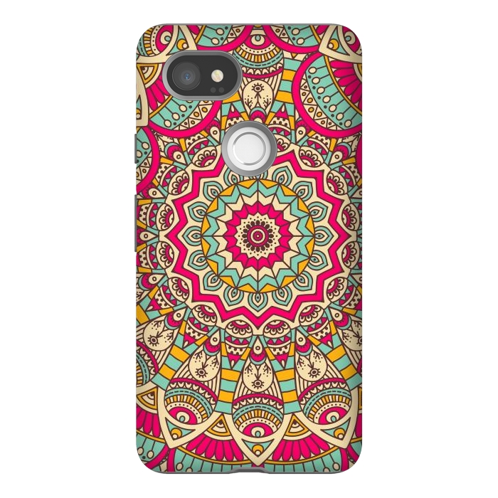 Pixel 2XL StrongFit Ethnic floral seamless and Madala pattern by ArtsCase