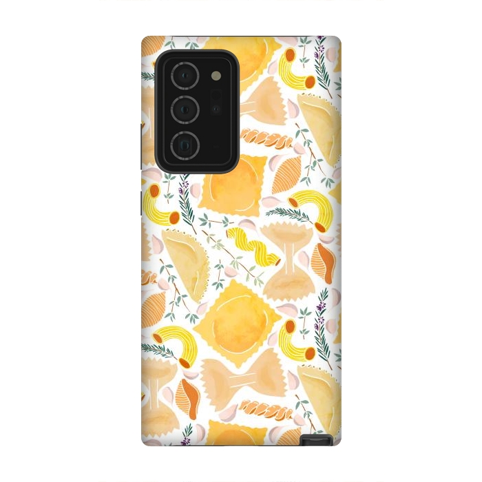 Galaxy Note 20 Ultra StrongFit Pasta Pattern on White by Tangerine-Tane