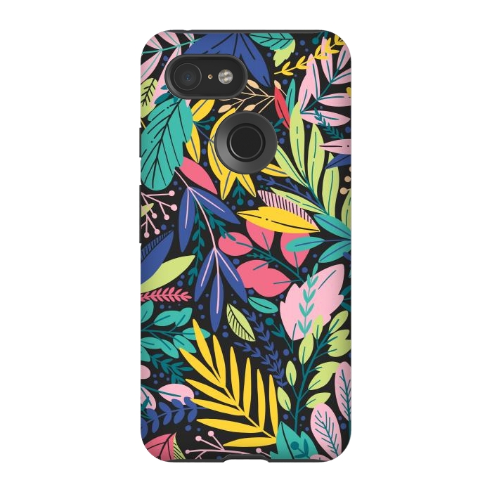 Pixel 3 StrongFit Tropical Flowers by ArtsCase