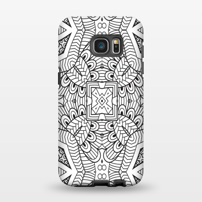 Galaxy S7 EDGE StrongFit doodle mandala modern art by haroulita