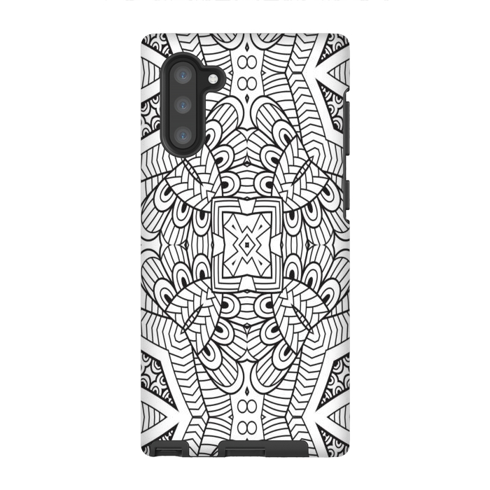Galaxy Note 10 StrongFit doodle mandala modern art by haroulita