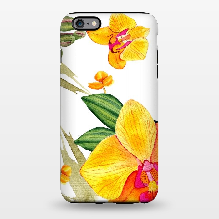 iPhone 6/6s plus StrongFit watercolor yellow orchid flowers by haroulita