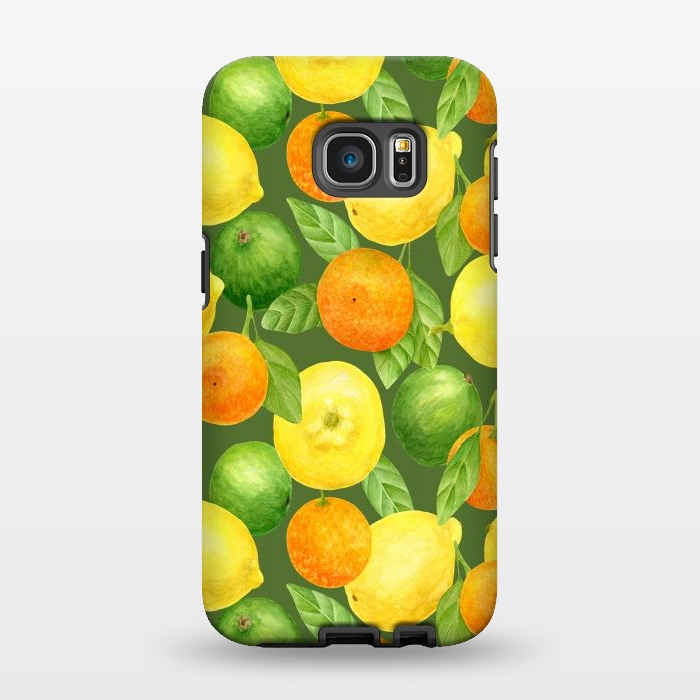 Galaxy S7 EDGE StrongFit summer fruits lemons and oranges by haroulita