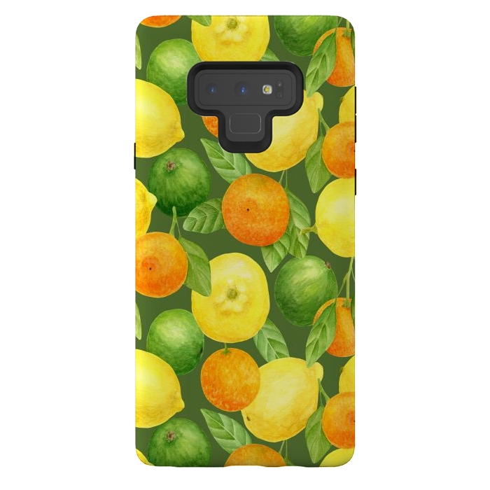 Galaxy Note 9 StrongFit summer fruits lemons and oranges by haroulita
