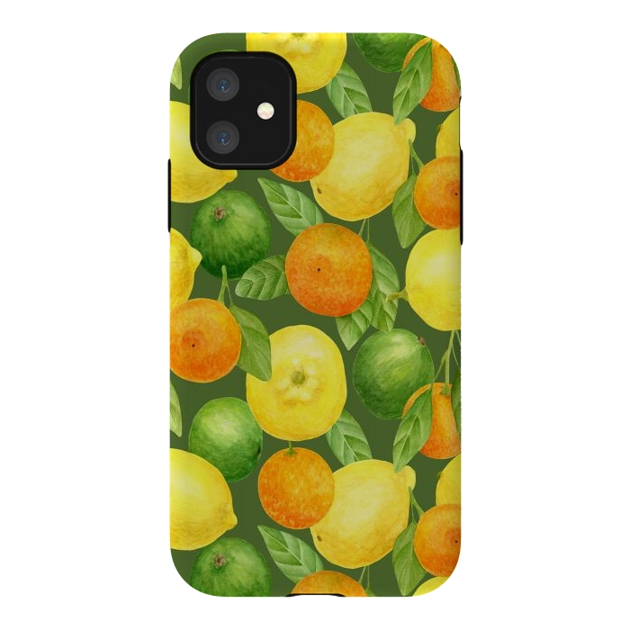 iPhone 11 StrongFit summer fruits lemons and oranges by haroulita