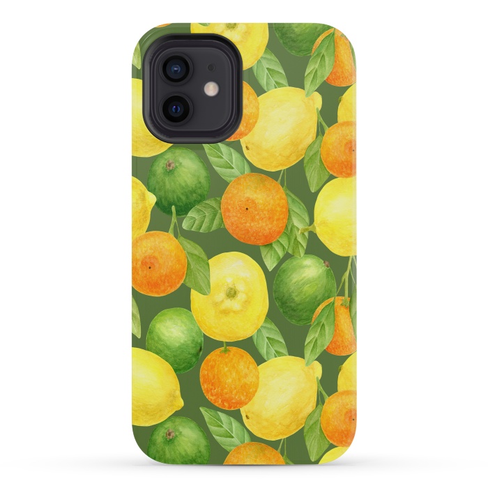iPhone 12 mini StrongFit summer fruits lemons and oranges by haroulita