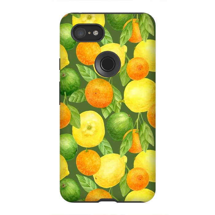 Pixel 3XL StrongFit summer fruits lemons and oranges by haroulita