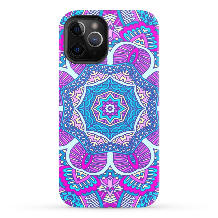 iPhone 12 Pro StrongFit purple pink modern star mandala  by haroulita