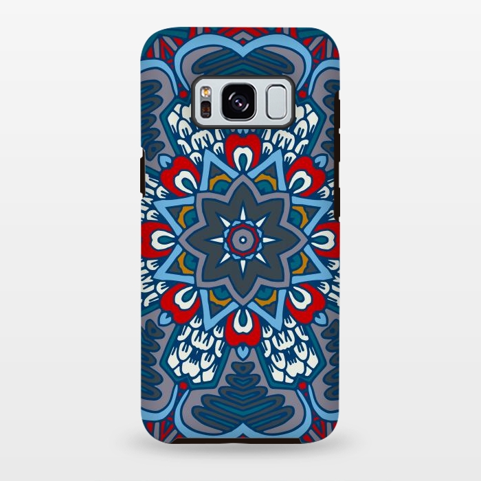 Galaxy S8 plus StrongFit blue red star flower mandala by haroulita