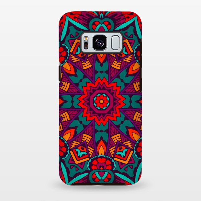 Galaxy S8 plus StrongFit red geometric mandala by haroulita