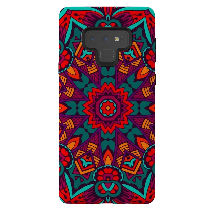 Galaxy Note 9 StrongFit red geometric mandala by haroulita
