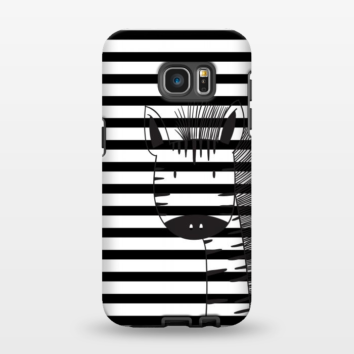 Galaxy S7 EDGE StrongFit minimal black white cute zebra by haroulita