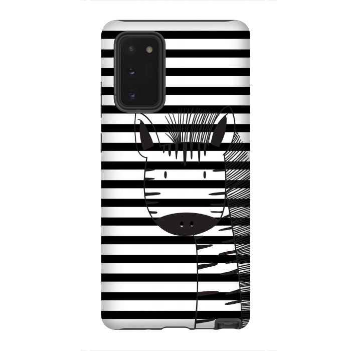 Galaxy Note 20 StrongFit minimal black white cute zebra by haroulita