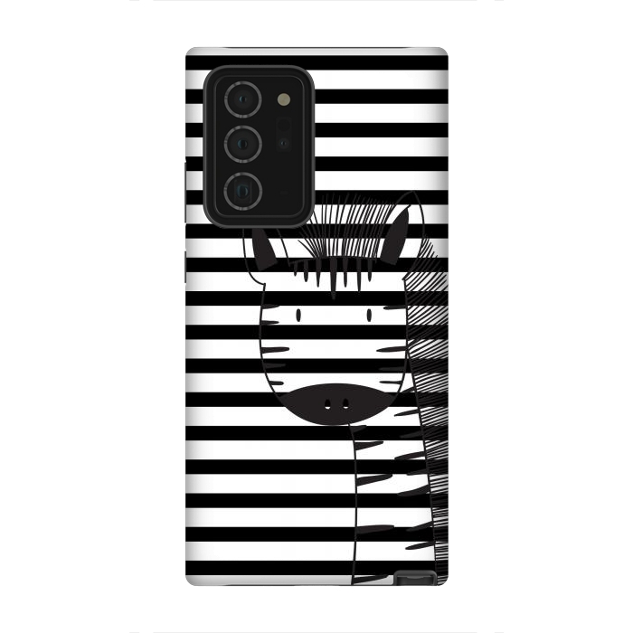Galaxy Note 20 Ultra StrongFit minimal black white cute zebra by haroulita