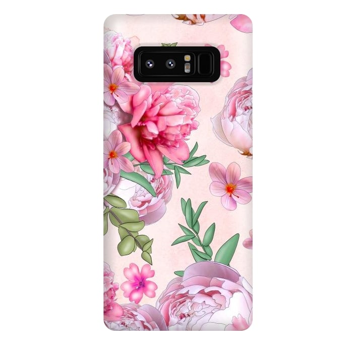 Galaxy Note 8 StrongFit purple pink peony flowers by haroulita