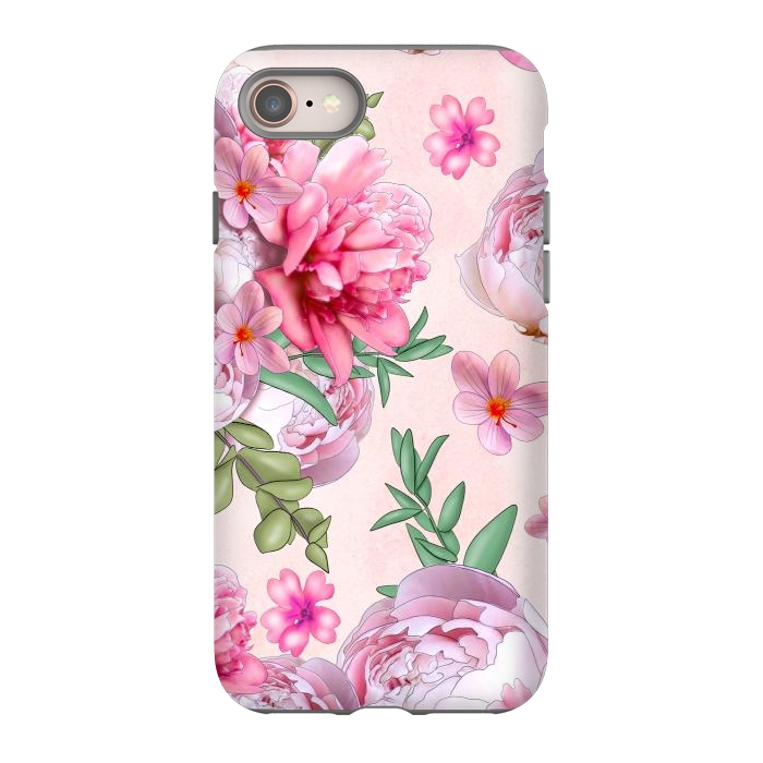 iPhone 8 StrongFit purple pink peony flowers by haroulita