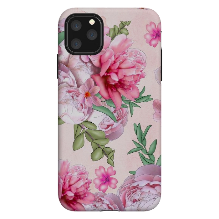 iPhone 11 Pro Max StrongFit purple pink peony flowers by haroulita