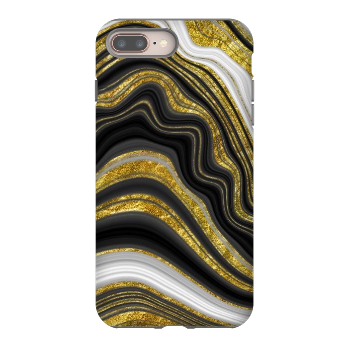 iPhone 7 plus StrongFit elegant marble golden waves by haroulita