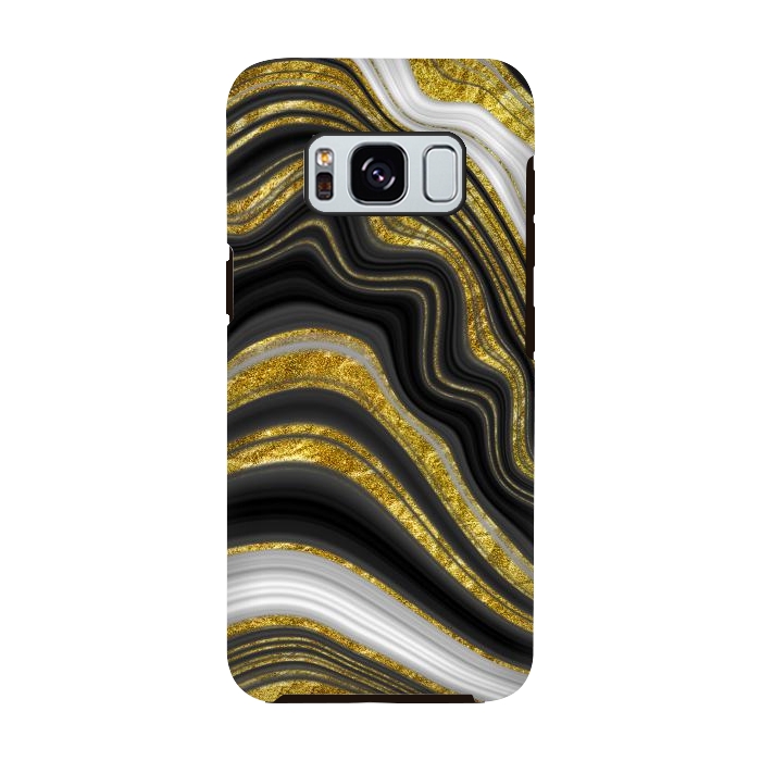Galaxy S8 StrongFit elegant marble golden waves by haroulita