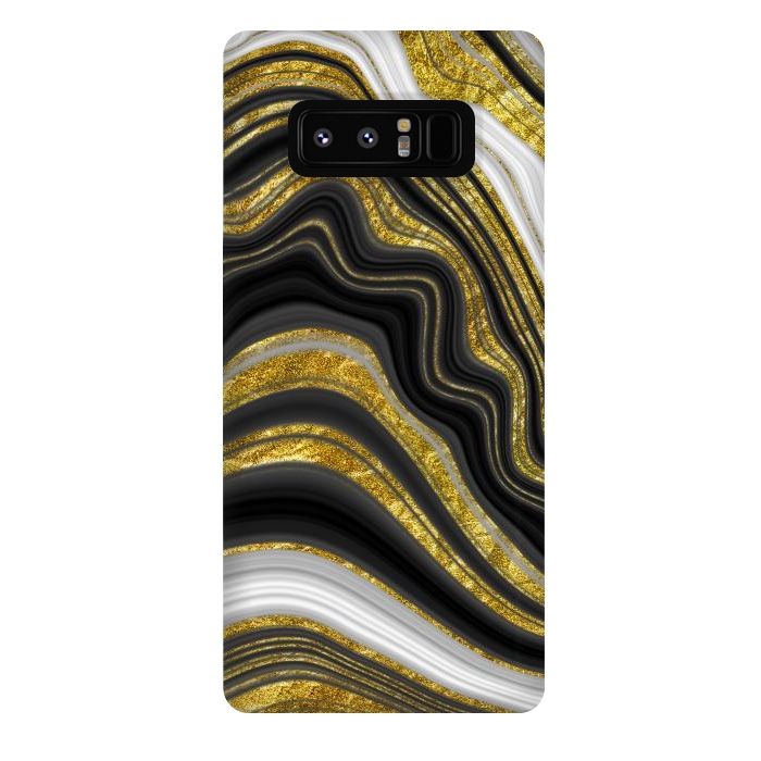 Galaxy Note 8 StrongFit elegant marble golden waves by haroulita