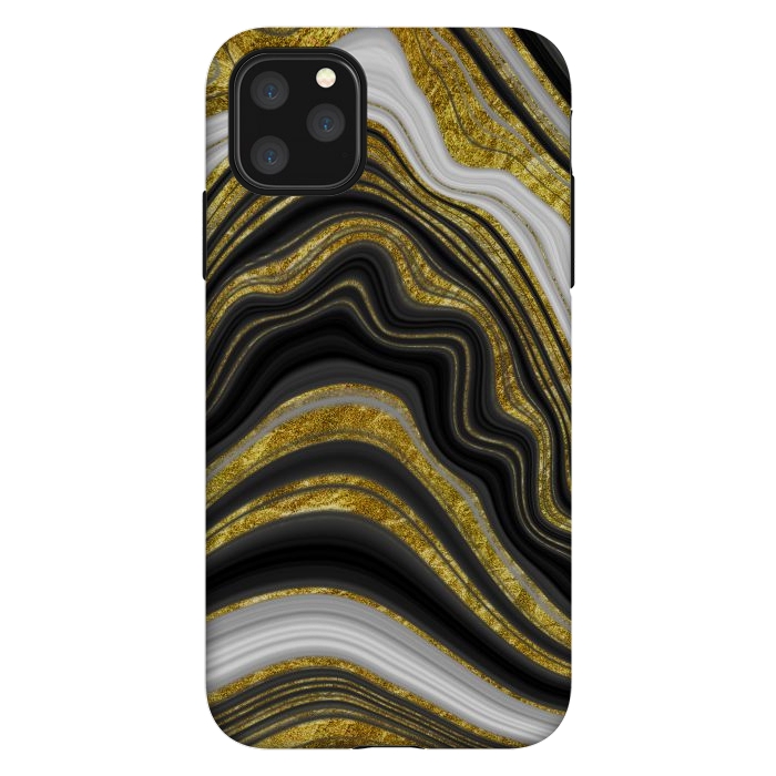 iPhone 11 Pro Max StrongFit elegant marble golden waves by haroulita