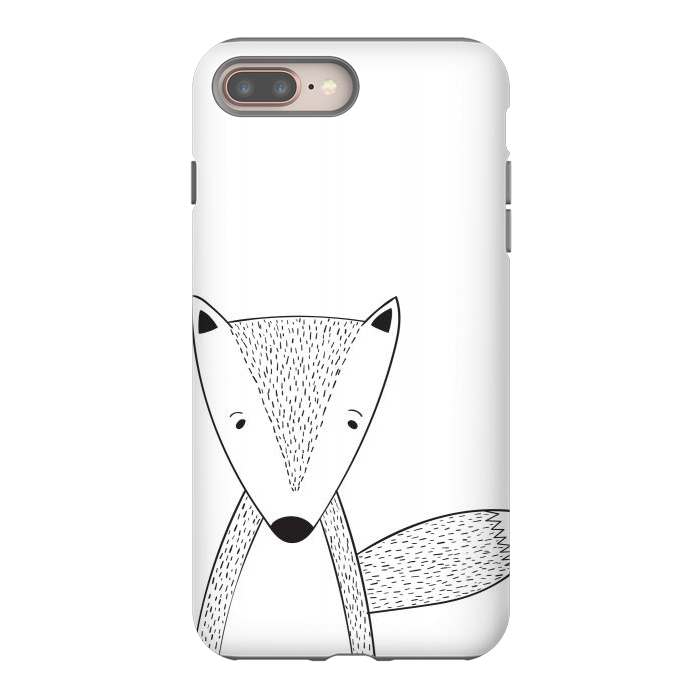 iPhone 8 plus StrongFit cute black white fox by haroulita
