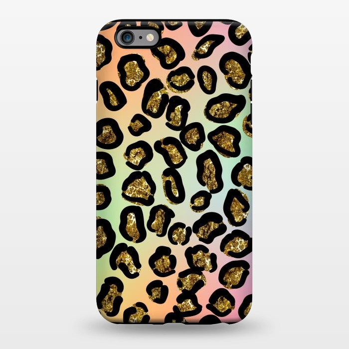 iPhone 6/6s plus StrongFit rainbow glitter animal print pattern by haroulita