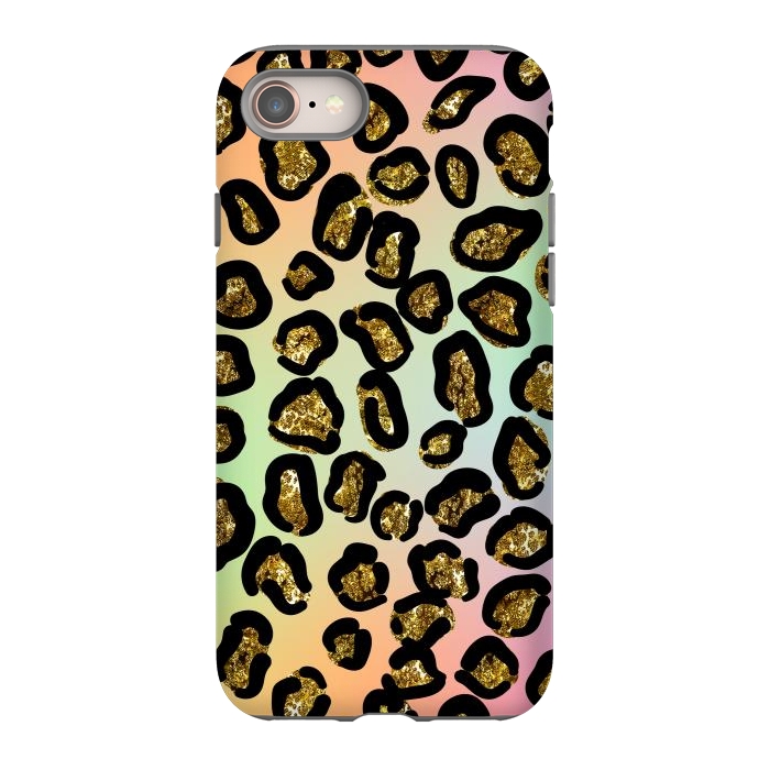 iPhone SE StrongFit rainbow glitter animal print pattern by haroulita