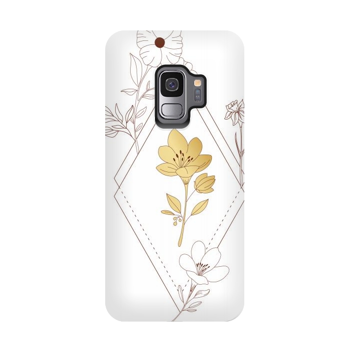 Galaxy S9 StrongFit gold flower  by haroulita