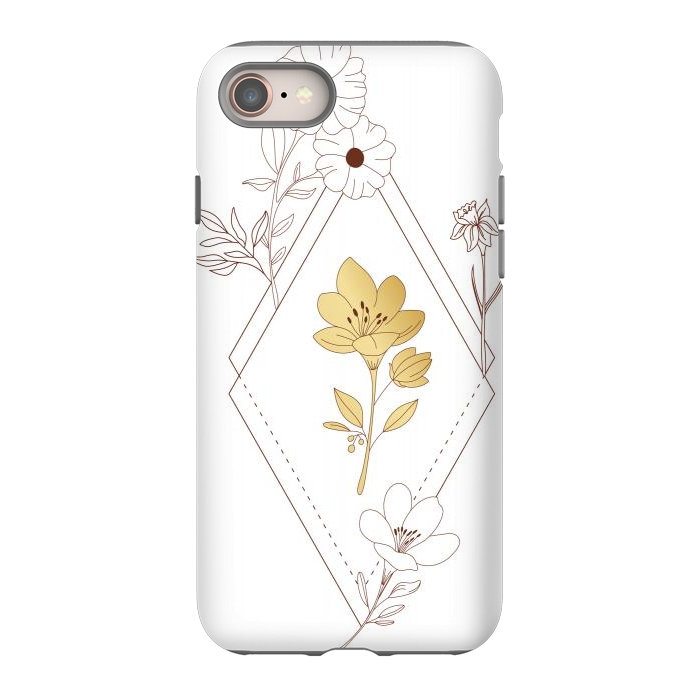 iPhone 8 StrongFit gold flower  by haroulita